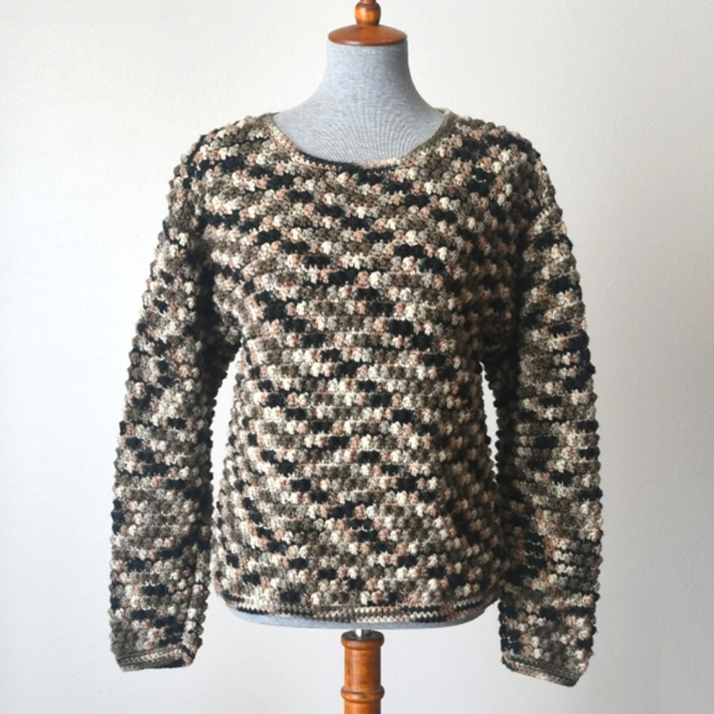 Vintage Handmade Popcorn Bobble Sweater Size Small